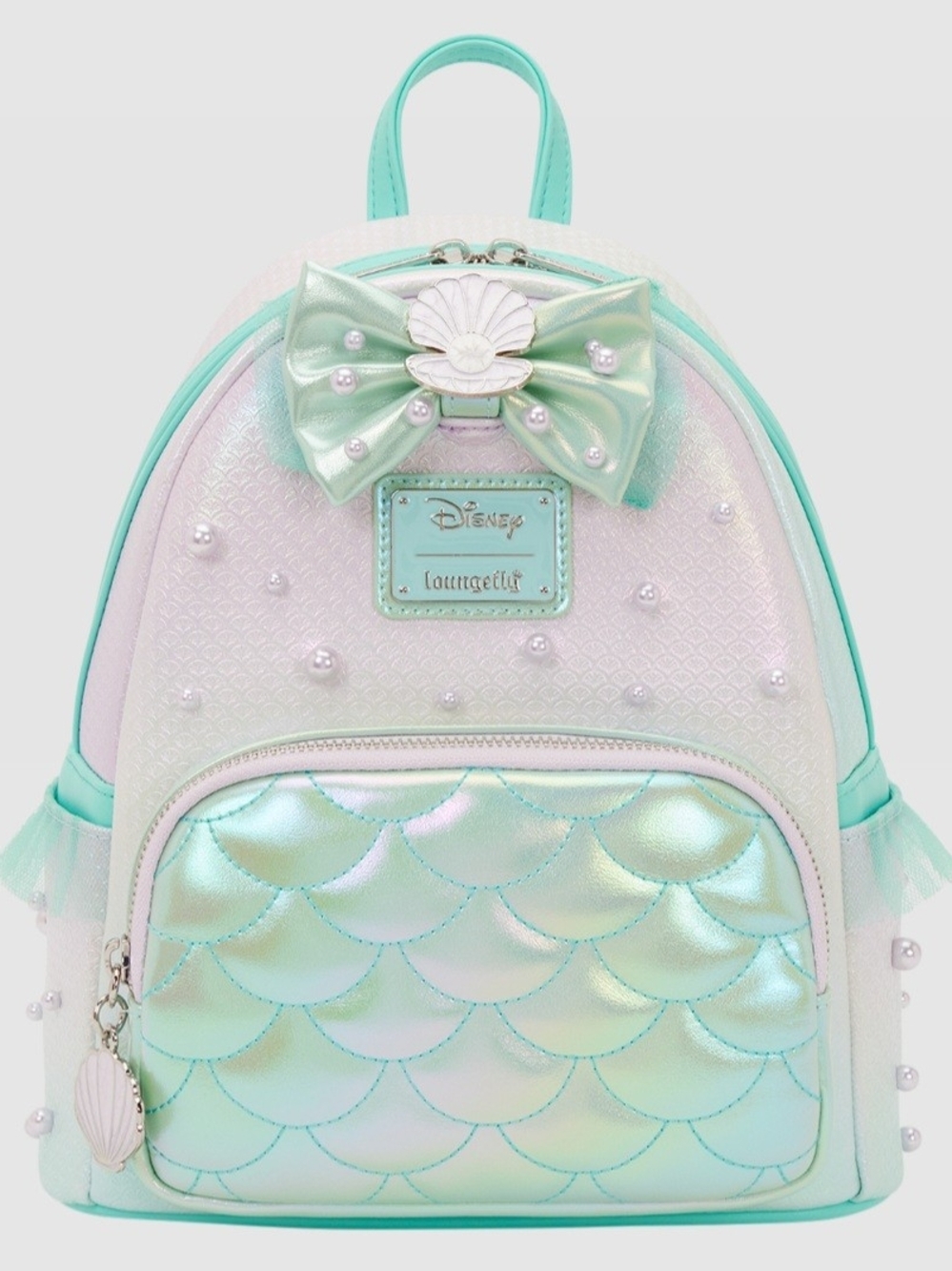 Loungefly Iridescent Mermaid Mini Backpack in Mint and Pearl